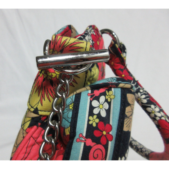 Vera Bradley Happy Snails Tote Handbag Chain Shoulder Purse Quilted Floral NEW - Picture 6 of 9